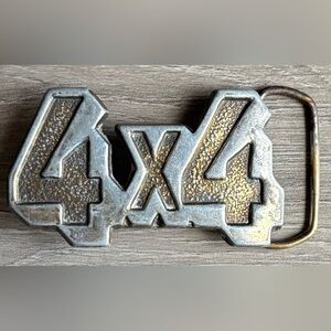 1970's Vintage 4 X 4  BELT BUCKLE Brass Four Wheel Drive Off Road